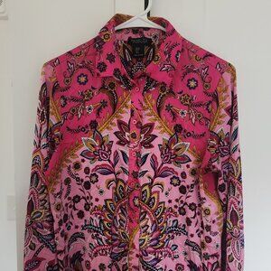 Rachel Zoe Button down Long Sleeve Paisely Blouse